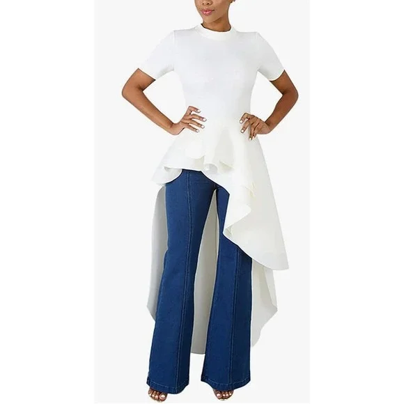 High Low Layered Tunic Blouse- Size Large - Picture 2 of 7